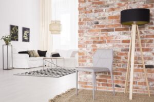 Lampa Podłogowa WANDA 45x140cm – Jesionowa / Biały Abażur