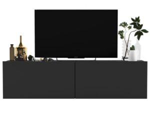 Szafka RTV, wisząca, SANO, 120x35x30 cm, grafit, mat