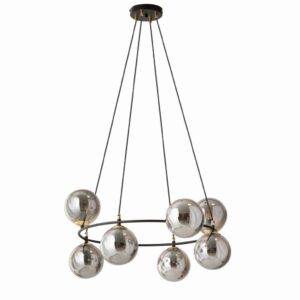 Azura 8 Grafit – elegancka okrągła lampa wisząca, okrągłe szklane grafitowe kule