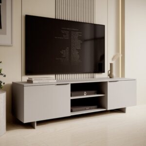 Szafka RTV z półkami beżowa mat 180 cm Eden