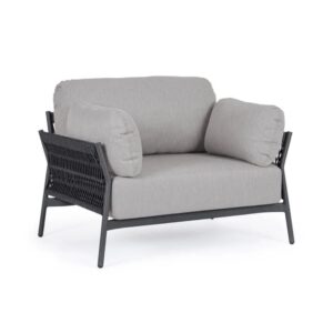 Fotel ogrodowy Pavio Bolzano 99×80 antracytowy szary aluminium
