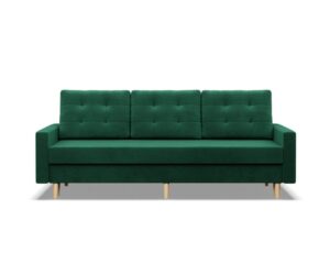 Kanapa trzyosobowa, MILO, velvet, 212x92x92 cm, butelkowa zieleń