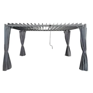 Pergola Ogrodowa 3x3x2,2m metalowa z zasłonami pawilon do ogrodu zadaszenie