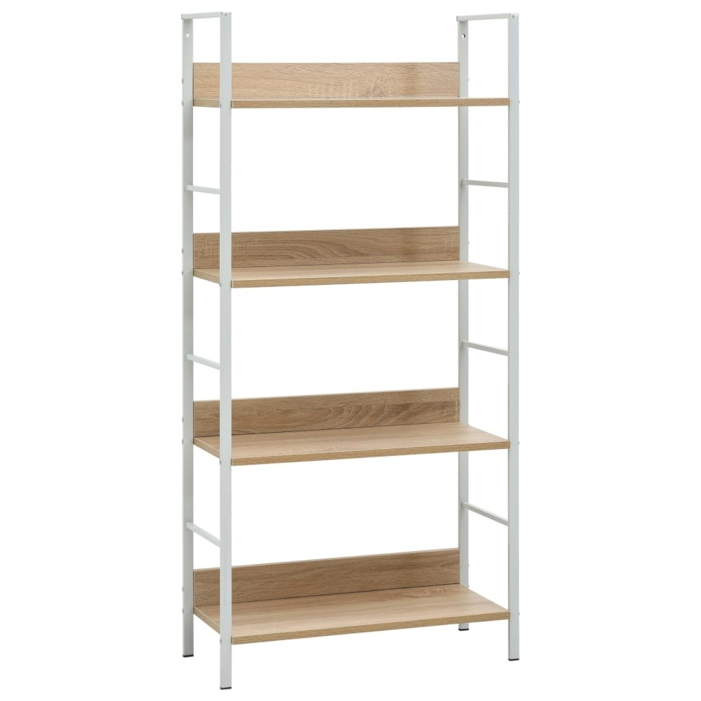Regał z 4 półkami, kolor dębu, 60×27,6×124,5 cm, płyta wiórowa