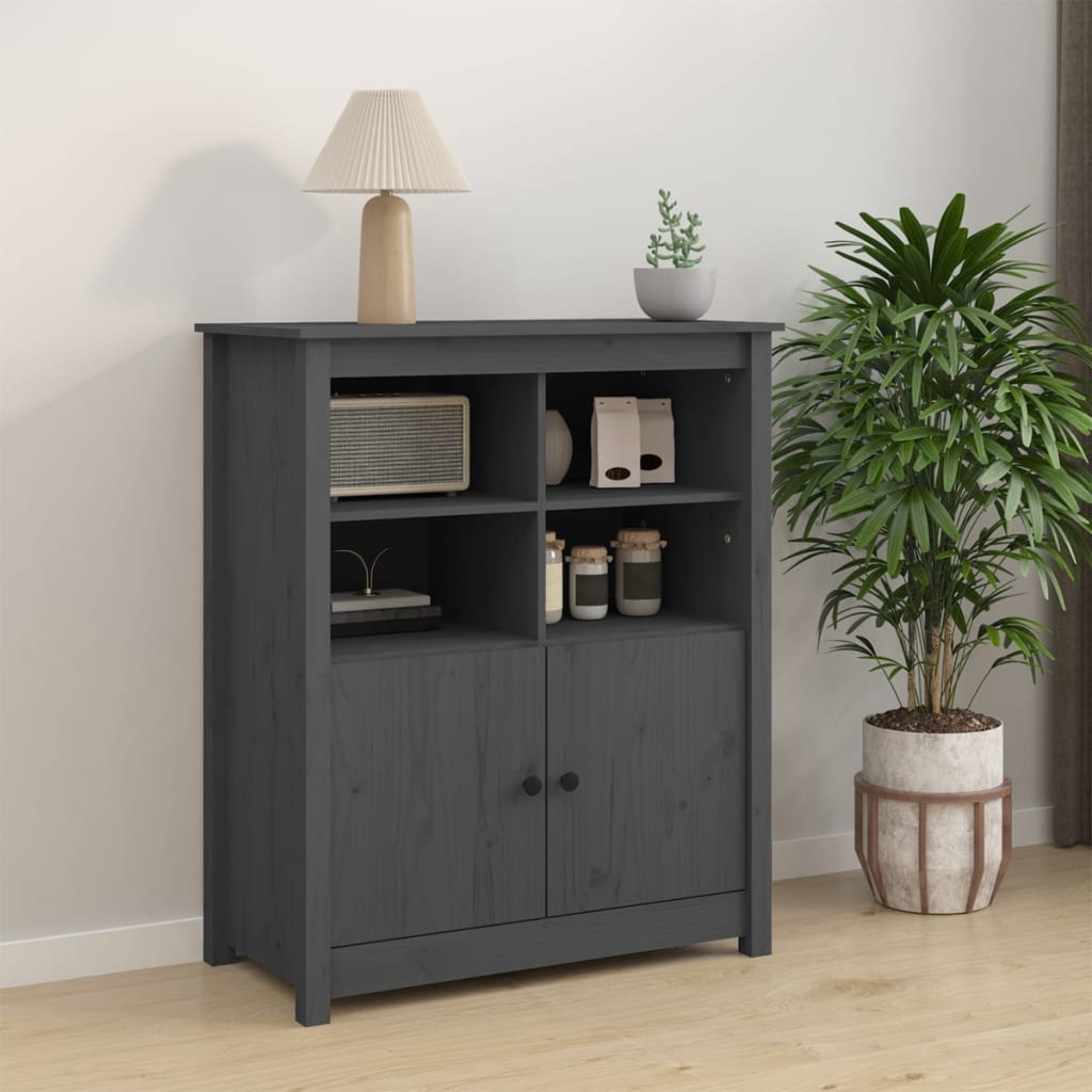 Szafka, szara, 83×41,5×100 cm, lite drewno sosnowe
