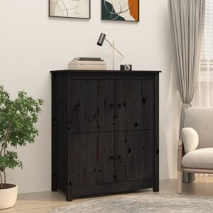 Szafka, czarna, 83×41,5×100 cm, lite drewno sosnowe