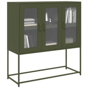 Szafka, oliwkowa, 100,5x39x107 cm, stal walcowana na zimno