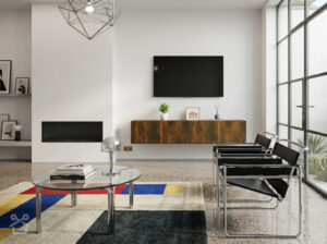 Styl Bauhaus w salonie | Jak dobrać szafkę RTV?