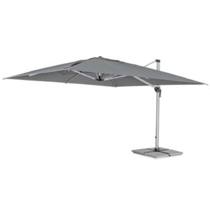 Duży kwadratowy parasol do restauracji INES 400×400 Bizzotto szary aluminium