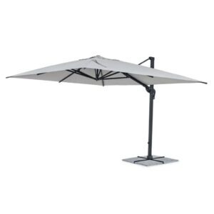 Parasol do ogrodu prostokątny INES 300×400 Bizzotto szary aluminium