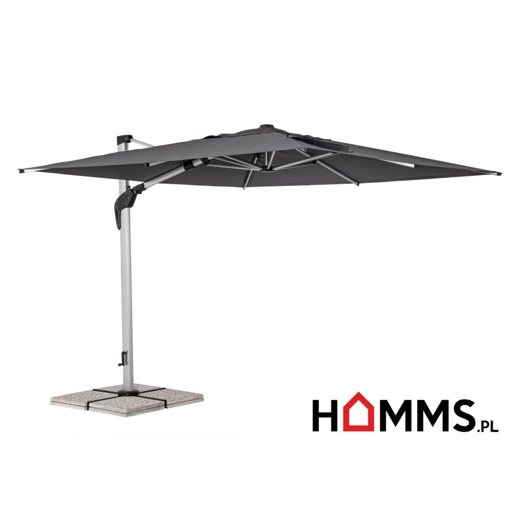 Bolzano Arrito Parasol ogrodowy anodowany 300×300 antracytowy aluminium