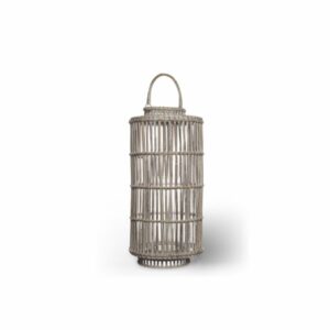 Lampion okrągły EMILION  Ø35×75 Vimine biały naturalny rattan