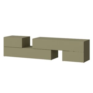 Szafka RTV rozsuwana zielony mat 180-220 cm Nesso