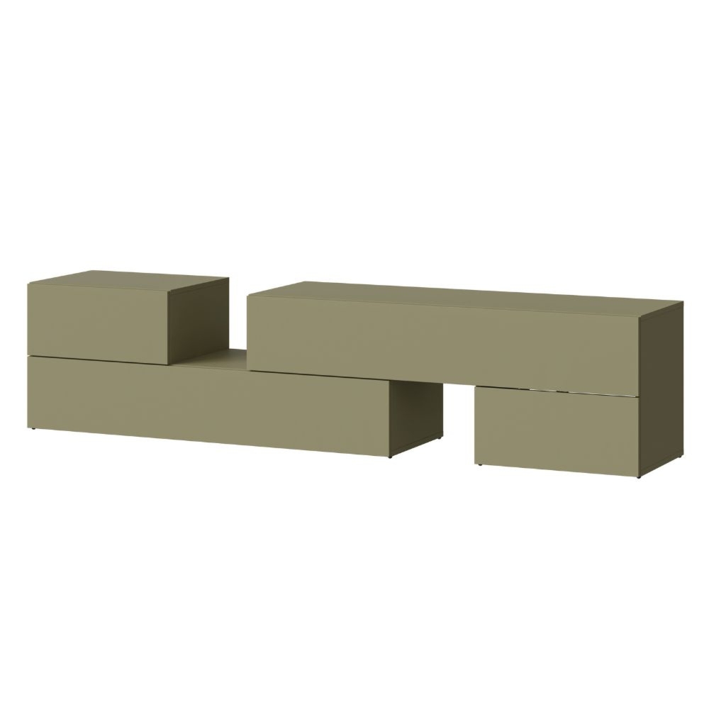 Szafka RTV rozsuwana zielony mat 180-220 cm Nesso