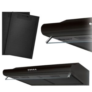 Okap kuchenny podszafkowy, LED, 60 cm, berdsen, BE-10-A, czarny