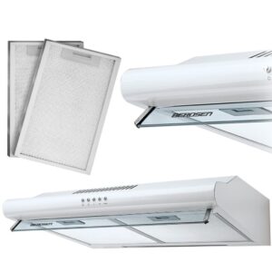Okap kuchenny podszafkowy, LED, 50 cm, berdsen, BE-10-A, biały