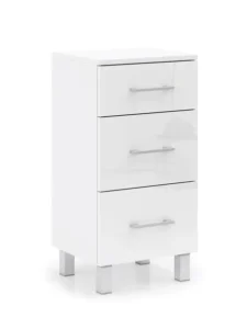 SŁUPEK ŁAZIENKOWY 40CM 3 SZUFLADY BIAŁY POŁYSK