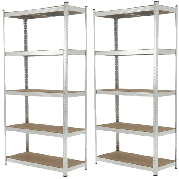 Zestaw 2x regał metalowy magazynowy warsztatowy 5 półek 180×90×40, 875kg