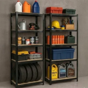 2x Regał Magazynowy Metalowy Garażowy do garażu 180x90x40cm 875kg CZARNY