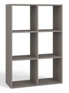 Regał komorowy, 2×3, Malax, 110x30x75 cm, szary, mat