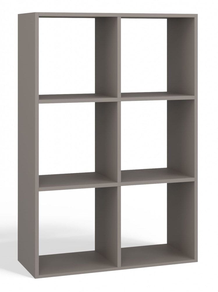 Regał komorowy, 2×3, Malax, 110x30x75 cm, szary, mat