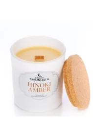Świeczka sojowa Hinoki Amber biała