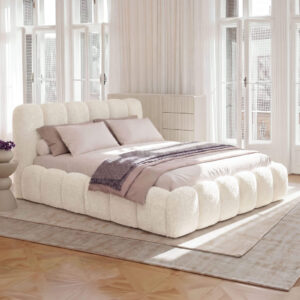 Łóżko tapicerowane z pojemnikiem SFG0200 | 180×200 | Boucle | Biały #2