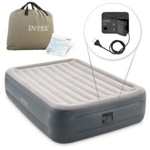 Materac dmuchany z pompką dwuosobowy, Intex, 203x152x46 cm