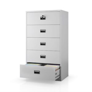 Szafa kartotekowa metalowa z 5 szufladami szara, 900x1620x600 mm: SARA XL V5
