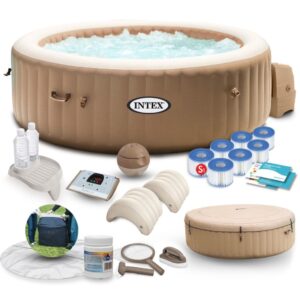Dmuchane SPA Jacuzzi z hydromasażem, 4 os. + akcesoria, Intex, 196×71 cm