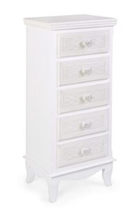 Komoda Charlene biała 40x30x96,5 cm MDF Bizzotto