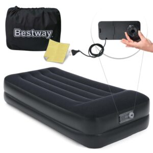 Materac welurowy z wbudowaną pompką, Bestway, 191x97x46 cm