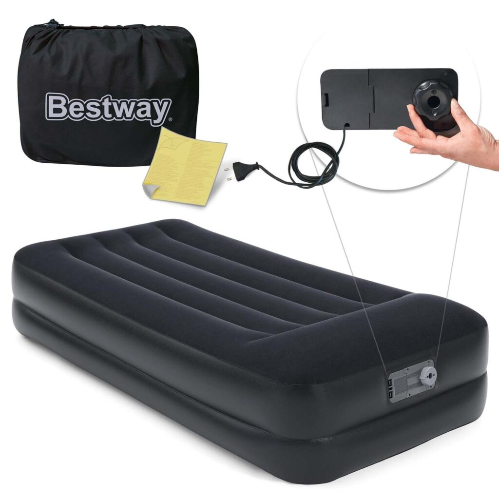 Materac welurowy z wbudowaną pompką, Bestway, 191x97x46 cm