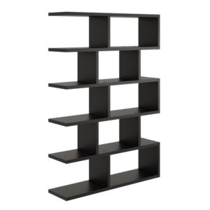Regał ścienny, otwarty, biblioteczka, RALF, 70x18x101 cm, czarny, mat