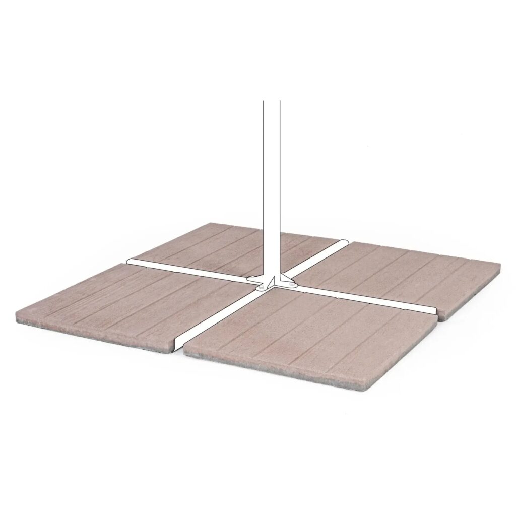 Komplet 4 podstaw cementowych do parasola LOWER 50×50 Bizzotto beżowa cementowa