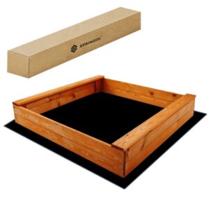 Piaskownica otwarta dla dzieci drewniana, impregnowana 120×120 cm z ławkami i agrowłókniną
