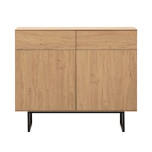 Komoda z drzwiami jasny dąb / czarny mat 115 cm Kalmar
