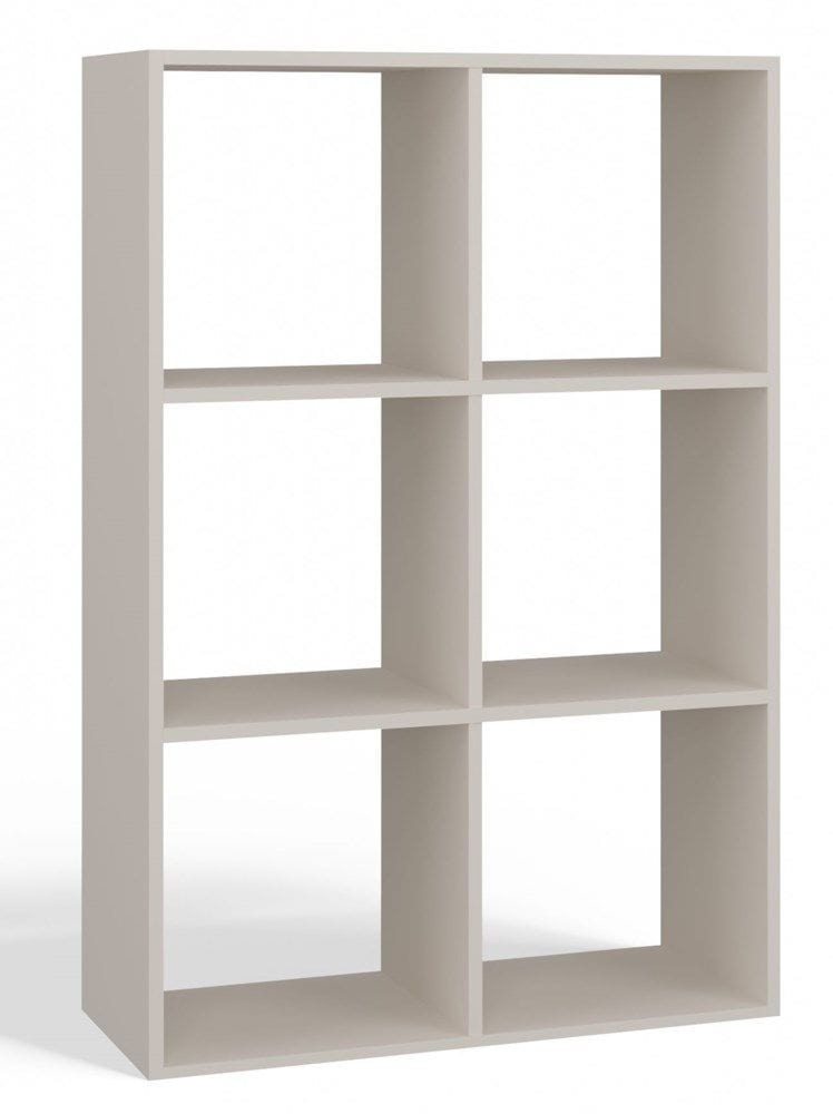 Regał komorowy, 2×3, Malax, 110x30x75 cm, beżowy, mat