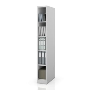 Regał metalowy wąski, archiwizacyjny na dokumenty szary, 250x1850x600 mm: TIM