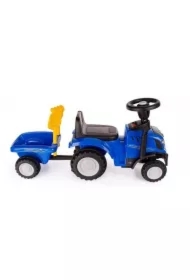 Jeździk traktor New Holland z przyczepką niebieski