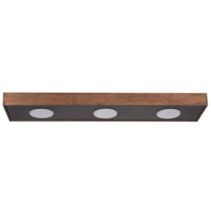 Dalia 3 brązowo-czarny plafon – drewniana lampa sufitowa trzy żarówki GX53