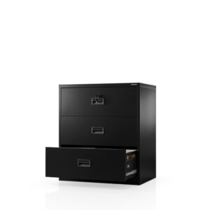 Szafa kartotekowa metalowa z 3 szufladami czarna, 900x1020x600 mm: SARA XL V3