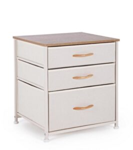 Komoda Textile szara 48x40x53cm stal MDF PET Bizzotto