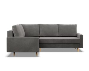 Duży narożnik, lewy, MILO, velvet, 223x172x92 cm, jasny szary