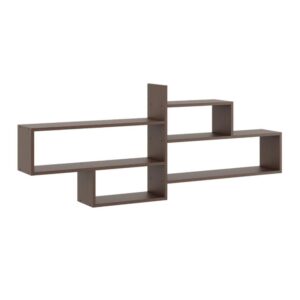 Nowoczesna półka na ścianę, regał wiszący, SAGA, 170x18x68 cm, wenge, mat