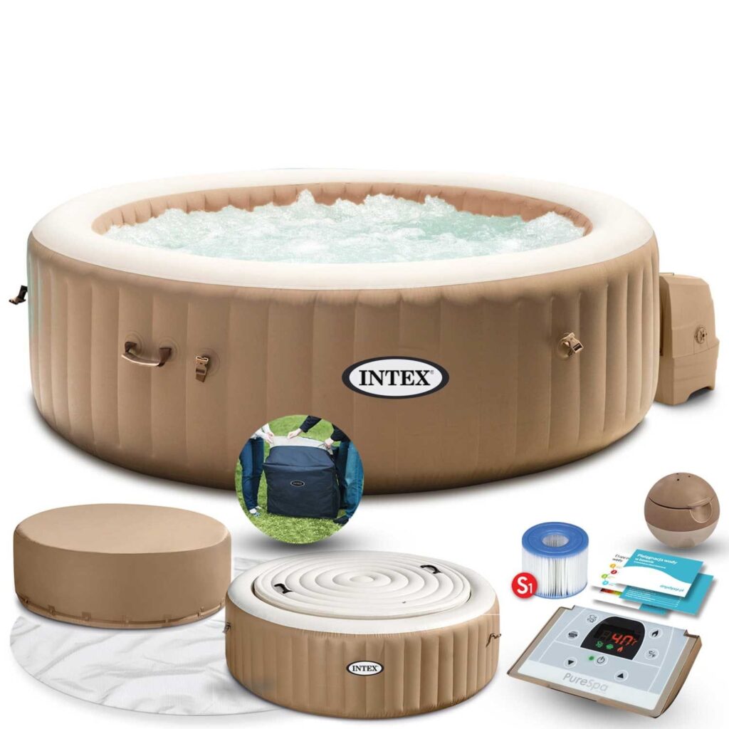 Dmuchane SPA Jacuzzi z hydromasażem, 4 os., Intex, 196×71 cm
