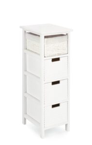 Komoda Leonie biała 26x32x80cm paulownia MDF Bizzotto