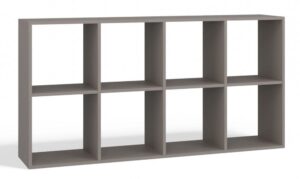 Regał komorowy, 2×4, Malax, 147x30x75 cm, szary, mat