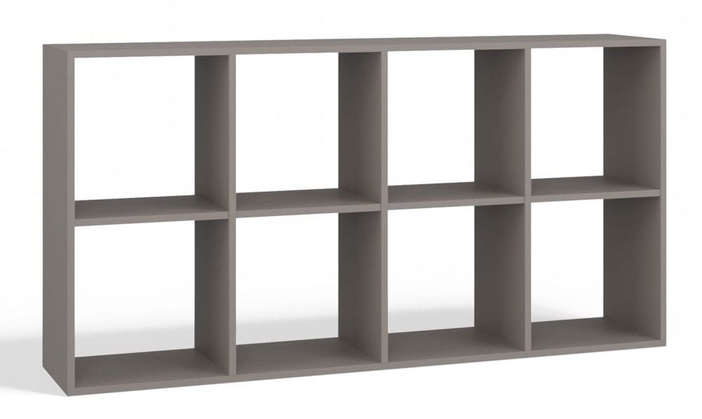 Regał komorowy, 2×4, Malax, 147x30x75 cm, szary, mat
