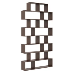 Regał otwarty, ścienny, biblioteczka, KADO, 124x18x240 cm, wenge, mat